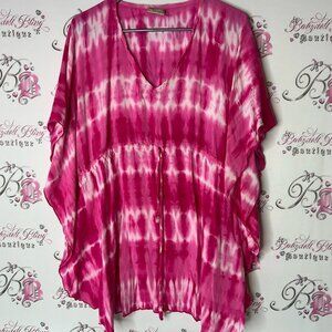 Napua collection Honolulu Hawaii coverup dress beach Vibrant Pink Tie-Dye